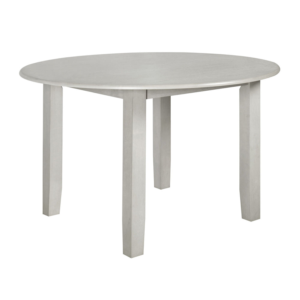 Discover the Pascal Wood Round Dining Table in Driftwood Gray, a refined and versatile addition to any dining area. Crafted from a durable combination of solid Rubberwood and manufactured woods, this table promises long-lasting stability and strength. Its