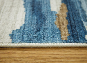 Vinlett - Cream / Blue / Brown - Washable Medium Rug
