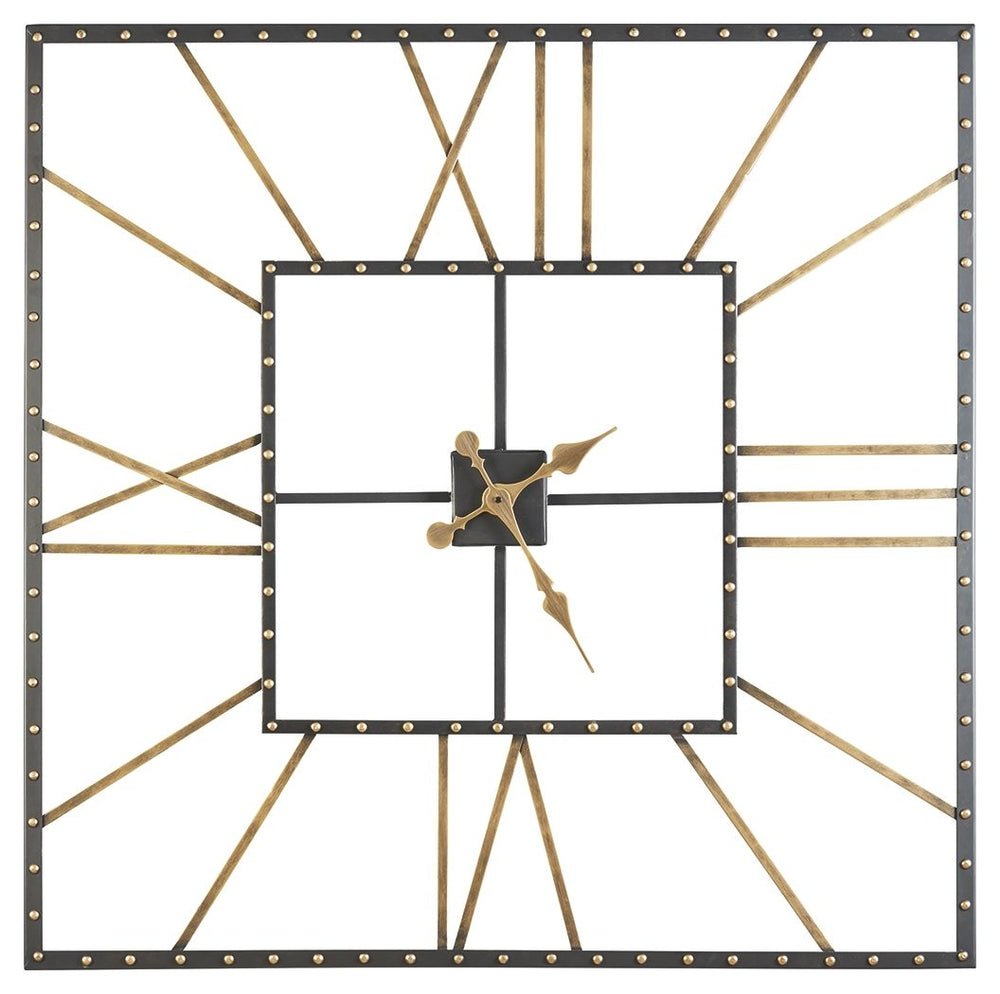 A huge clock, especially one that-'s unique, is an easy way to incorporate casual design into a room-'s decor. With this square wall clock, you-'ll always know what time it is. The openwork design cleverly incorporates a Roman numeral clock face with trad