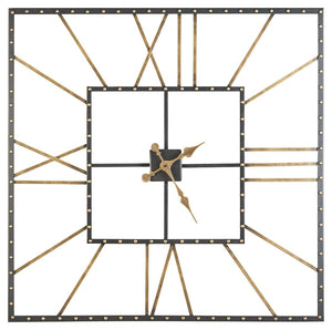 A huge clock, especially one that-'s unique, is an easy way to incorporate casual design into a room-'s decor. With this square wall clock, you-'ll always know what time it is. The openwork design cleverly incorporates a Roman numeral clock face with trad