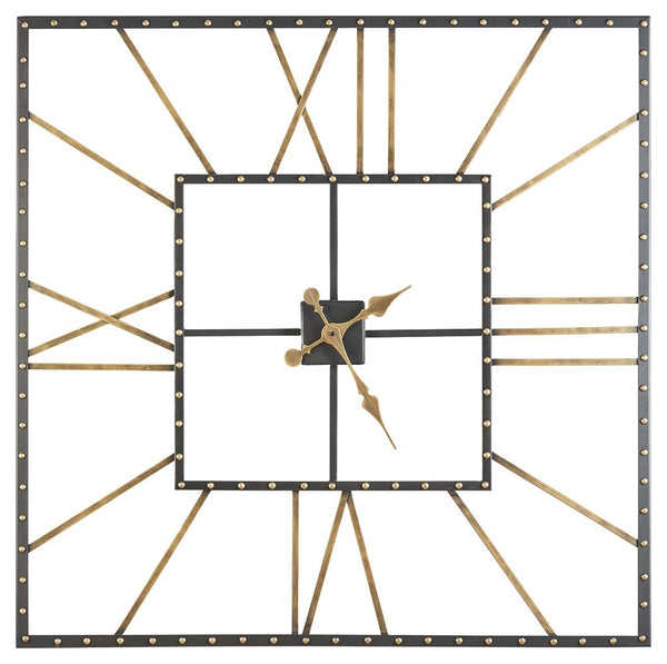 A huge clock, especially one that-'s unique, is an easy way to incorporate casual design into a room-'s decor. With this square wall clock, you-'ll always know what time it is. The openwork design cleverly incorporates a Roman numeral clock face with trad