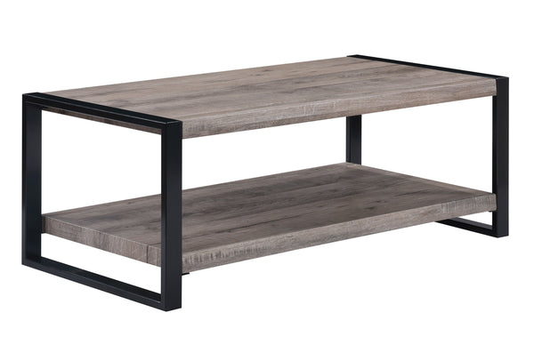 Redefine your living space with this modern industrial cocktail table set, perfect for the contemporary home. Featuring a striking combination of weathered wood and sleek black metal finishes, this set exudes an edgy, yet refined aesthetic. The spacious t