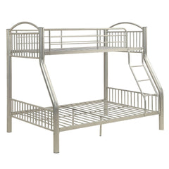 The Cayelynn bunk bed is a great way to free up space in a kids bedroom. It is a round metal tube design and features a built in ladder to the upper twin bed that also has a guardrail. This bed is available in black and silver.<br/><br/><b>Product Feature