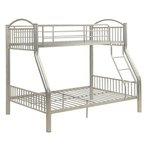 The Cayelynn bunk bed is a great way to free up space in a kids bedroom. It is a round metal tube design and features a built in ladder to the upper twin bed that also has a guardrail. This bed is available in black and silver.<br/><br/><b>Product Feature