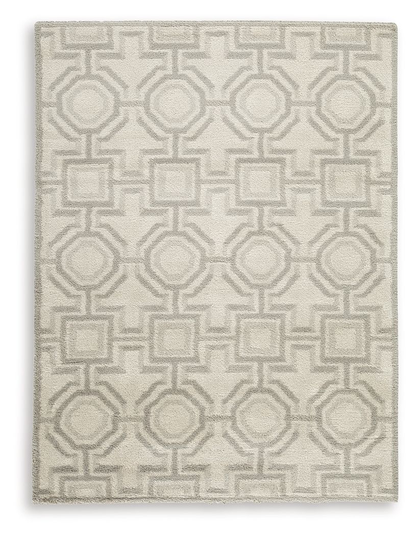 Define a space in a beautiful way with this magnificent rug. Its gorgeous geometric design in gray and ivory infuses a modern sensibility that simply suits your style without being overwhelming. Plus the rug-'s plush pile feels fantastic underfoot.<br/><b