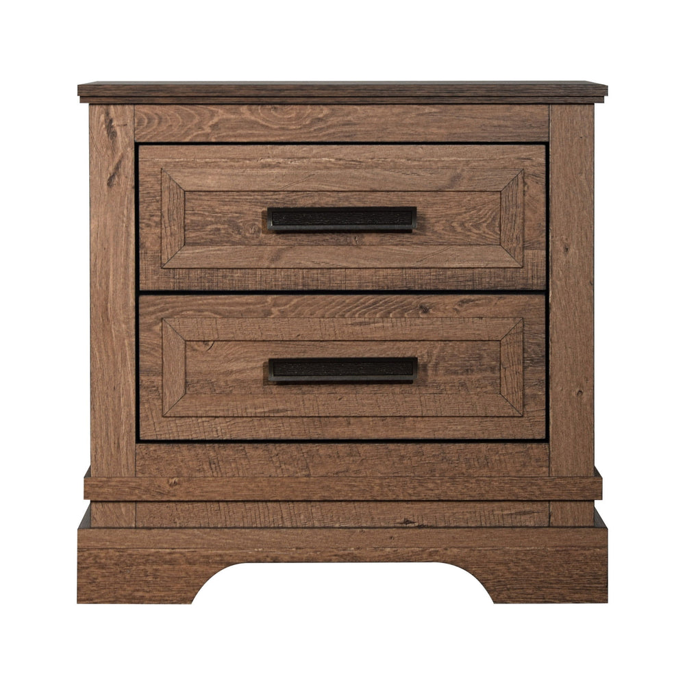 The Coventry Hall Nightstand in Pecan offers both durability and versatile style, making it an excellent addition to any bedroom. Crafted from high-quality manufactured woods and topped with an eco-friendly decorative laminate, this nightstand provides a 