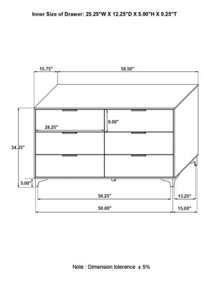 Kendall - 6-Drawer Dresser - White