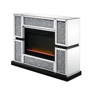 This electric fireplace makes a beautiful centerpiece. With functions such as adjustable temperature, timer, and more, all accessible through the discreet touch panel. It-'s also a pleasure to use. Inlaid acrylic diamonds keep your room bright with ambien