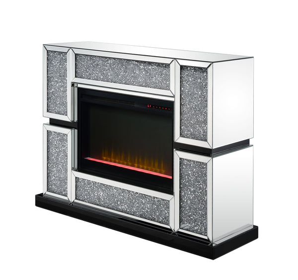 This electric fireplace makes a beautiful centerpiece. With functions such as adjustable temperature, timer, and more, all accessible through the discreet touch panel. It-'s also a pleasure to use. Inlaid acrylic diamonds keep your room bright with ambien
