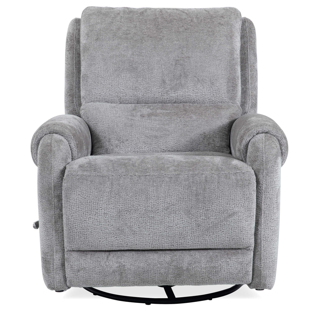 The Gentry recliner is designed for ultimate comfort and style, featuring a 360-degree swivel and a smooth, soundless glide, allowing you to effortlessly find your perfect position. Gentry has rounded curved arms generously wrapped in sumptuous padding an