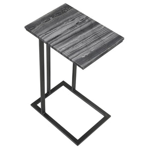 Vicente - Marble Top C-Shaped Sofa Side Table - Gray