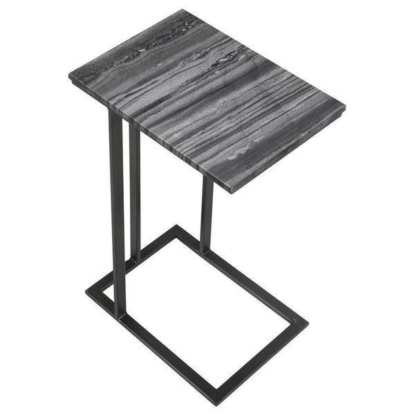 Vicente - Marble Top C-Shaped Sofa Side Table - Gray