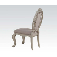 KD, Armless Chair Padded Seat & Back: Fabric Cushion (Backrest: Button Tufted & Wooden Trim with Scrolled Crown Molding) Wooden Seat Apron Wooden Cabriole Leg<br/><br/><b>Product Features</b><ul><li>Armless Chair</li><li>Padded Seat & Back: Fabric Cushion