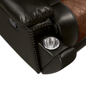 Nikko - Sofa With Dual Recliner - Two Tone Brown