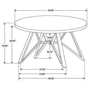 Neil - Round Smart Top Dining Table - Gunmetal