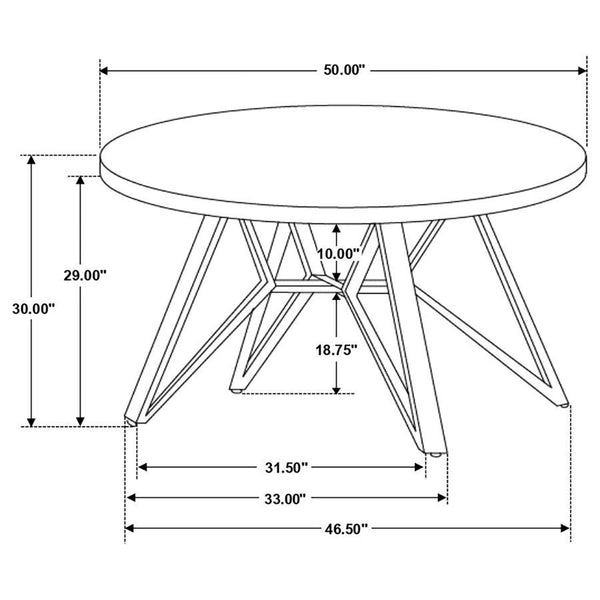 Neil - Round Smart Top Dining Table - Gunmetal