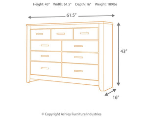 Zelen - Warm Gray - Seven Drawer Dresser