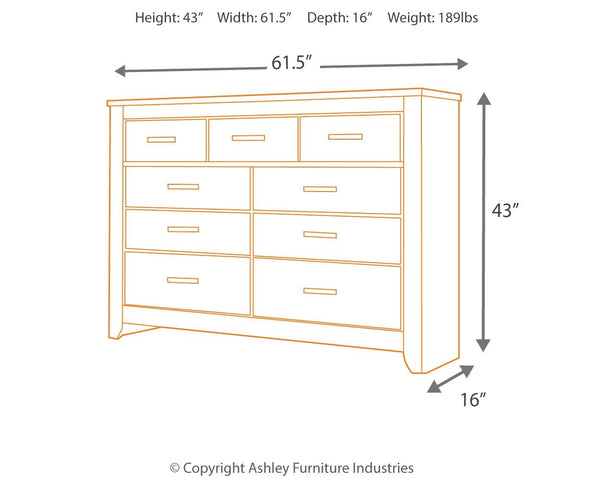 Zelen - Warm Gray - Seven Drawer Dresser