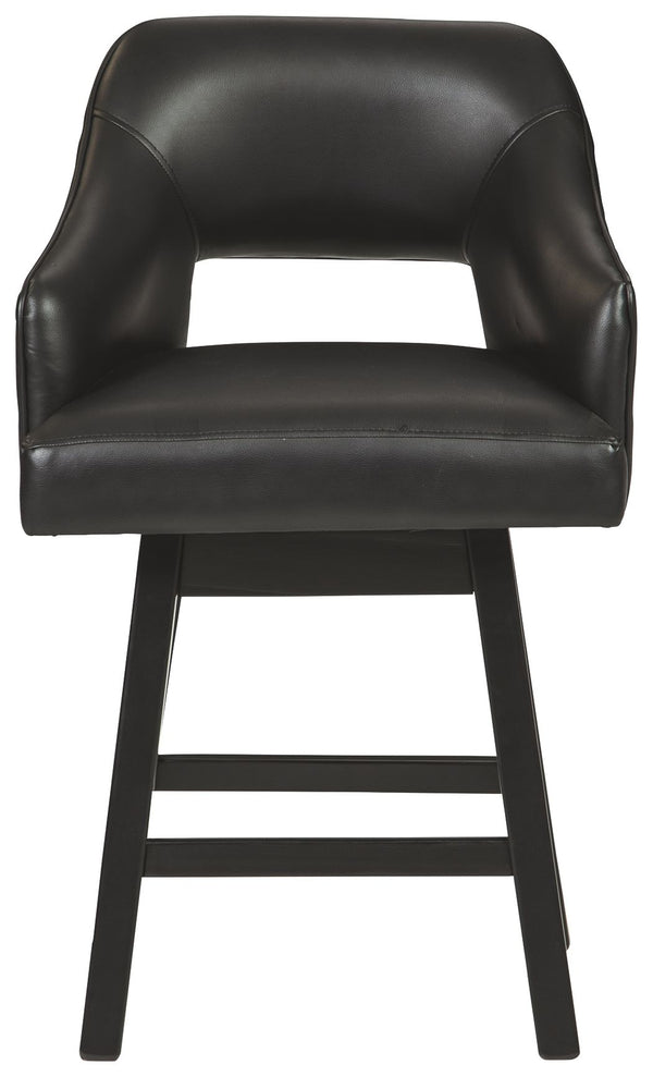 Tallenger - Black / Dark Brown - UPH Swivel Barstool (Set of 2)