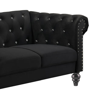 Emma Crystal - Loveseat - Black