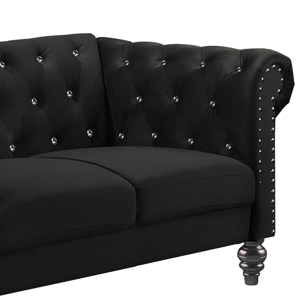 Emma Crystal - Loveseat - Black