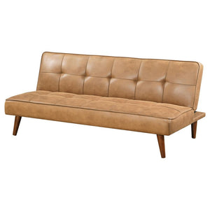 Jenson - Upholstered Tufted Convertible Sofa Bed - Saddle Brown
