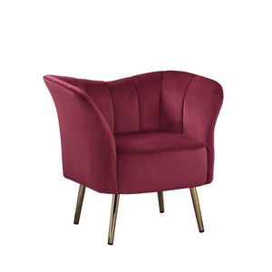 Reese Accent Chair - Burgundy Velvet & Gold