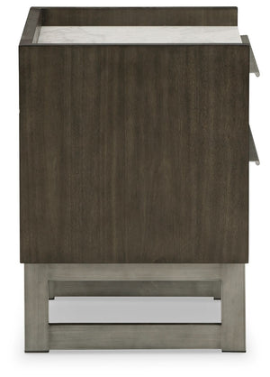 Arkenton - Grayish Brown / White - Two Drawer Night Stand
