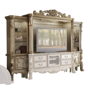 Dresden - Entertainment Center - Gold Patina & Bone