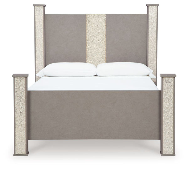 Surancha - Gray - Queen Poster Bed