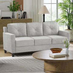Experience ultimate comfort and style with Horatio taupe Chenille sofa.The tight back and seat cushions ensure a comfortable seating experience, supported by pocket coil construction and a sturdy wooden inner frame. This set is perfect for creating a mode