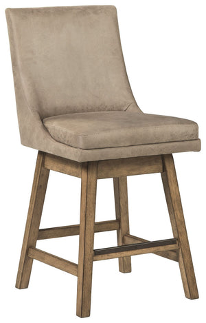 Tallenger - Dark Brown - UPH Swivel Barstool (Set of 2)