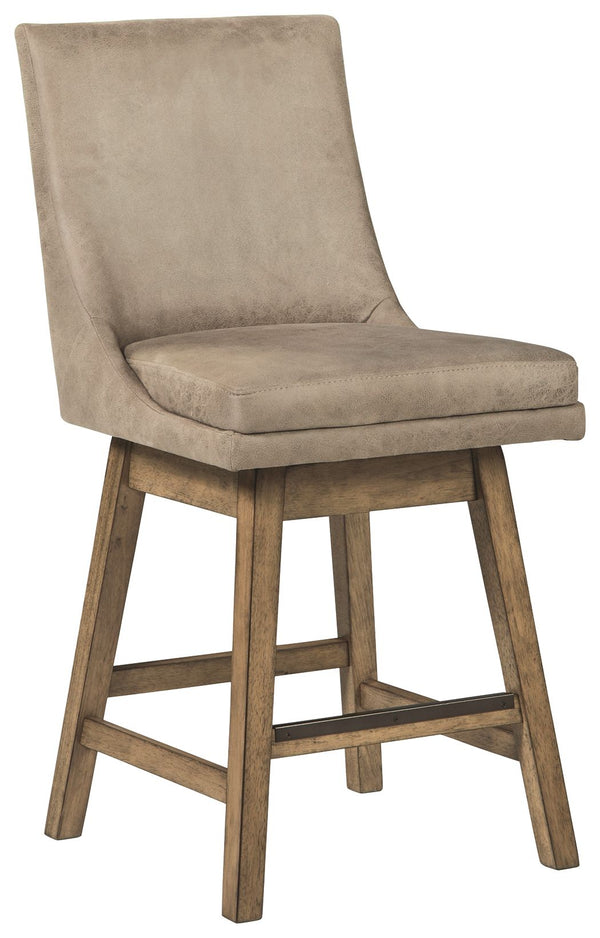 Tallenger - Dark Brown - UPH Swivel Barstool (Set of 2)