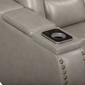 Breckenridge II - Console Loveseat With Power Headrest & Footrest - Light - Gray
