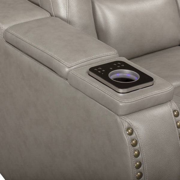 Breckenridge II - Console Loveseat With Power Headrest & Footrest - Light - Gray