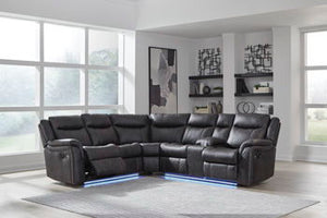 This right-arm facing reclining loveseat is made with faux leather upholstery. Pairs with other items in the series to make a sectional.<br/><br/><b>Product Features</b><ul><li>Compatible with other 13001 items