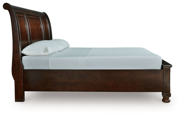 Porter - Rustic Brown - California King Sleigh Storage Bed