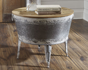  this round coffee table is sure to add a uniquely charming touch to your modern farmhouse.<br><br><b>Additional Dimensions</b><br