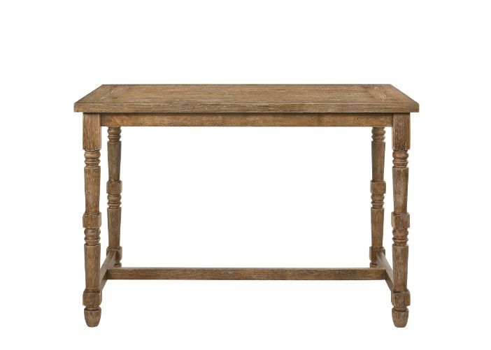Convey casual style in a dining room with natural textures and classic elements. All crafted with wood, this design incorporates a rural, comfortable traditional feeling. Wooden trestle base with turned legs anchors your dining party with a timeless style