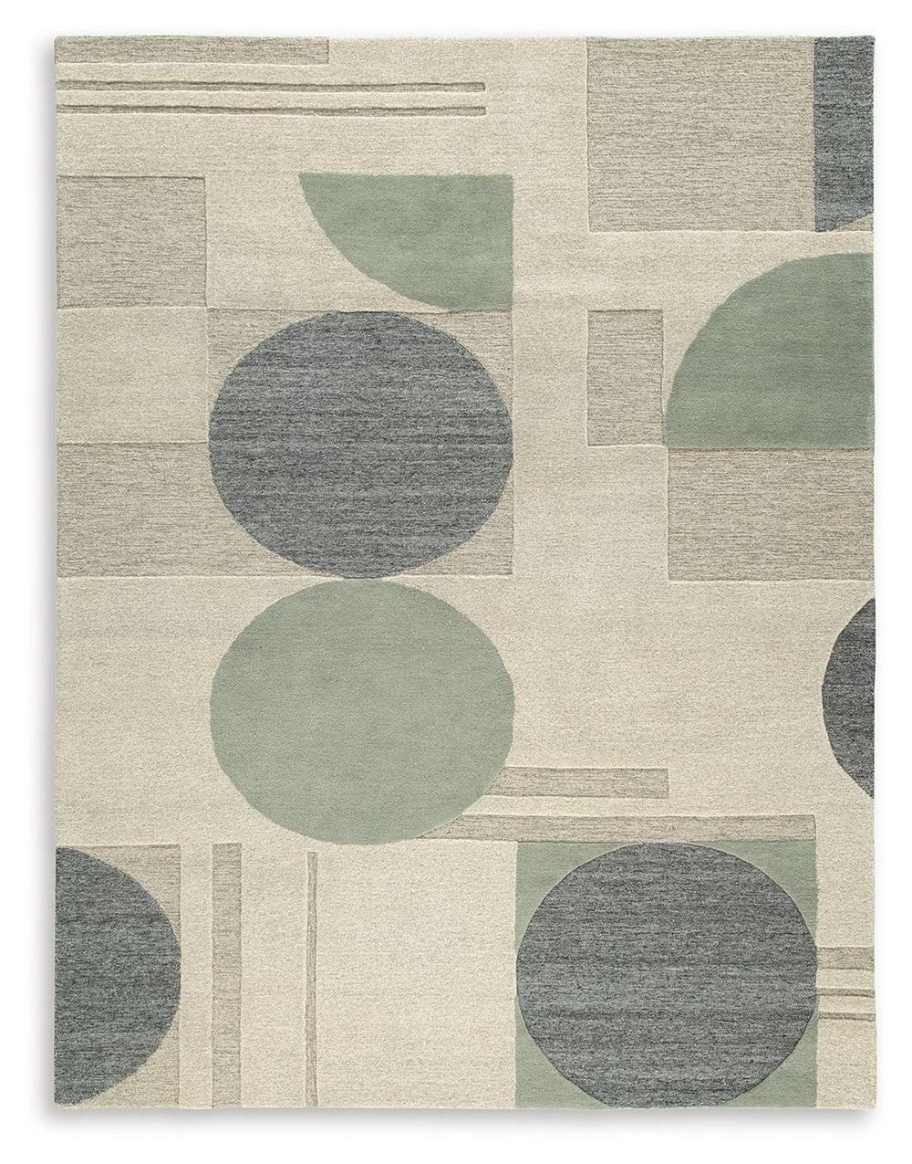 Low-key with high style. This hand-tufted area rug sports casually cool circles, a subtle palette and feel-good design. It-'s a relaxed sensibility that just worksâ€”anywhere and everywhere your floors are in need of a design refresh.<br/><br/><b>Product 