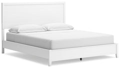 Are you a lover of casual contemporary style? Then this California king panel bed is perfect for you. The clean, white finish conveys an easy-breezy sensibility, while planked detailing enhances the design. Durable, sleek and stylish, it graces your space