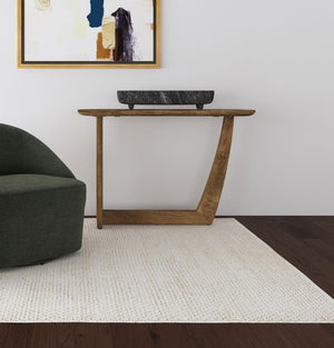  inviting ambiance to your entryway or a floating sofa with this modern console table. It boasts a warm brown finish over beautiful mango wood