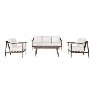 Embark on a journey of unparalleled relaxation with our Moana Outdoor Conversation Set, complete with two Club Chairs, 3-Seater Sofa and matching Coffee Table. Built to withstand the test of time, Moana features a sturdy aluminum frame with a powder-coate