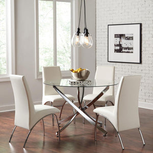 Beckham - Round Glass Top Dining Table - Chrome