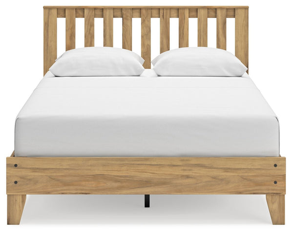 Bermacy - Light Brown - Queen Platform Panel Bed