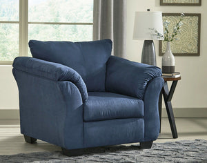 Darcy - Blue - 2 Pc. - Chair with Ottoman