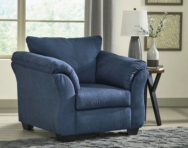 Darcy - Blue - 2 Pc. - Chair with Ottoman