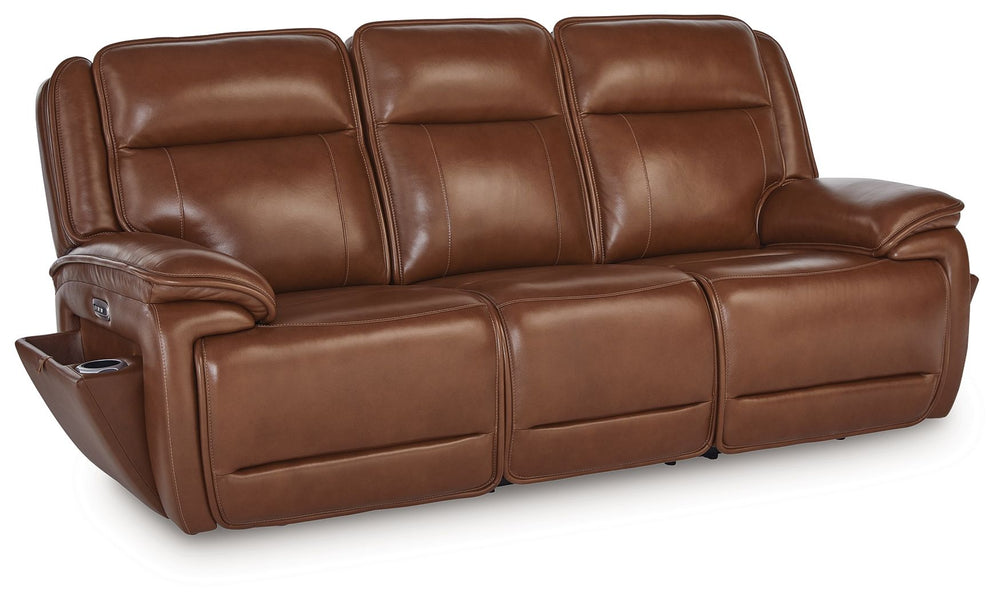 Minimalistic vibes, maximum impact. This power sofa exudes sheer luxury. Rich, sumptuous upholstery, dramatic cut and sew lines and generous padding offer an enticing look and feel. Experience improved circulation and infinite reclining positions at the t