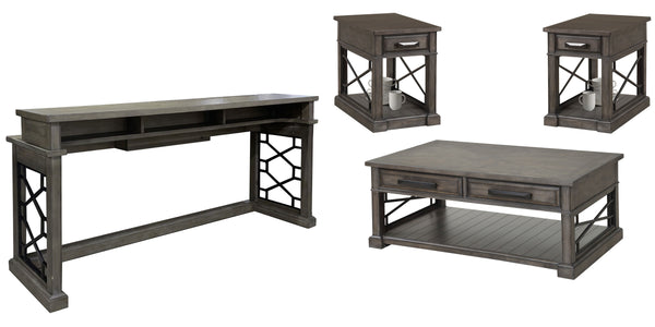Inspired by the rustic beauty of America-'s greatest landscapes, this stunning Cocktail Table from the Sundance collection makes and eye-catching addition to a room. Its classic silhouette is highlighted with a hand-applied, multi-step finish in Smokey Gr