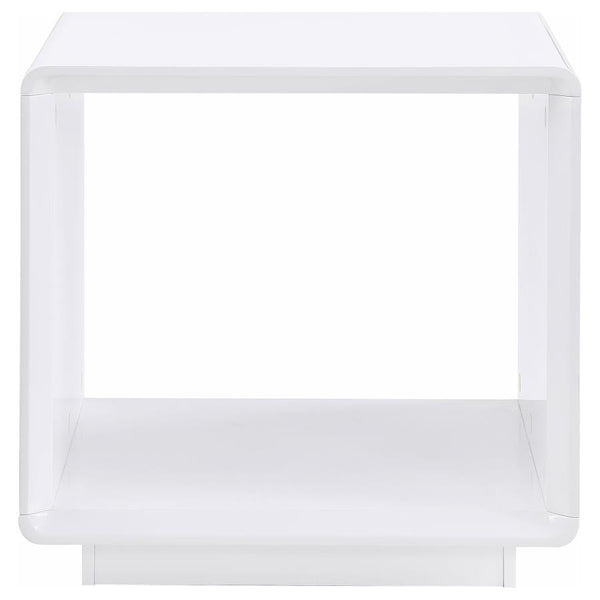 Paseo - Square End Side Table - White High Gloss